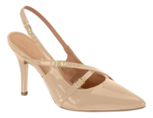 Scarpin Slingback Feminino Vizzano Salto Alto Fino Fivelas