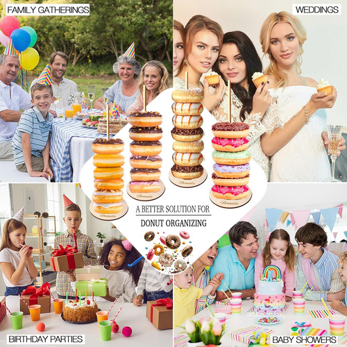 Soporte De Madera Para Donas 4 Unidades