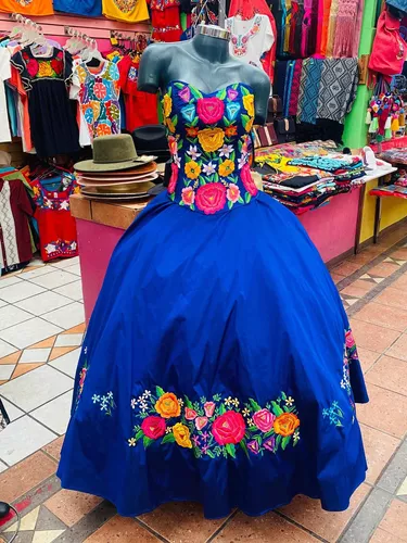 Vestido Xv Mexicano Bordado en venta en por sólo $ 5,   Mexico