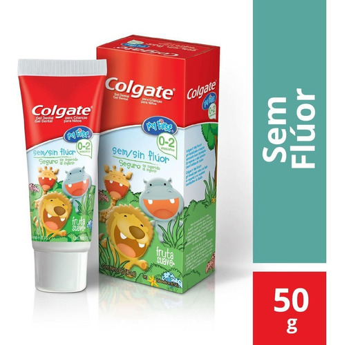 Pasta de dentes infantil Colgate My First Fruta Suave  em gel  sem glúten 50 g