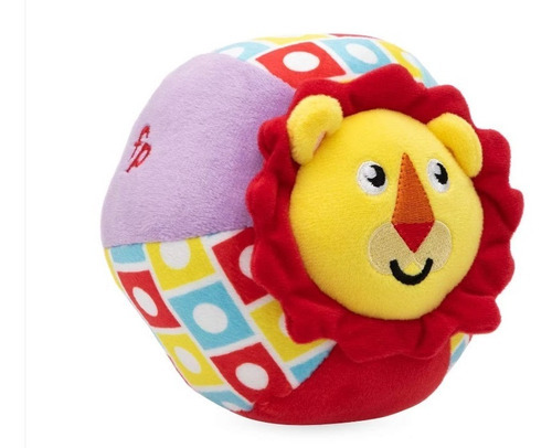 Imagen 2 de 4 de Pelota Con Sonajero Leon Fisher Price Para Bebe Color Amarillo Diseño León