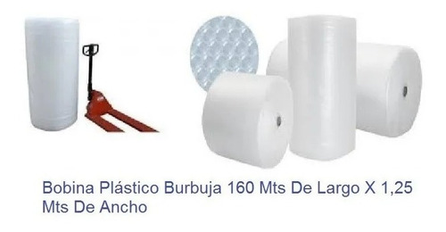 Bobina Plástico Burbuja 160 Mts De Largo X 1,25 Mts De Ancho