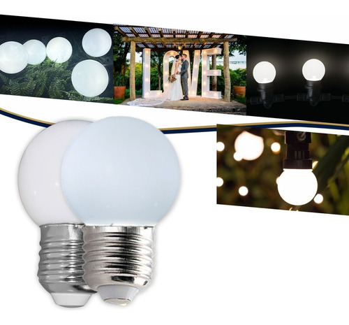 10 Lâmpadas Bolinhas Led 1w Bf Penteadeira Camarim 127v