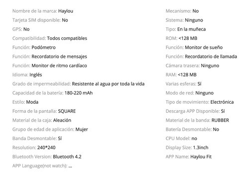 Reloj Haylou Ls02 / Smartwatch