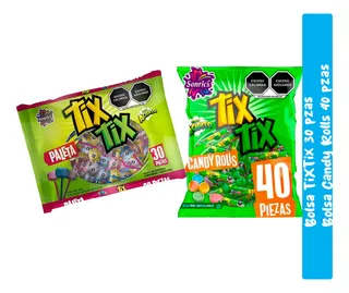 Paletas Tix Tix + Candy Rolls Tix Tix Sonrics 2 Pack