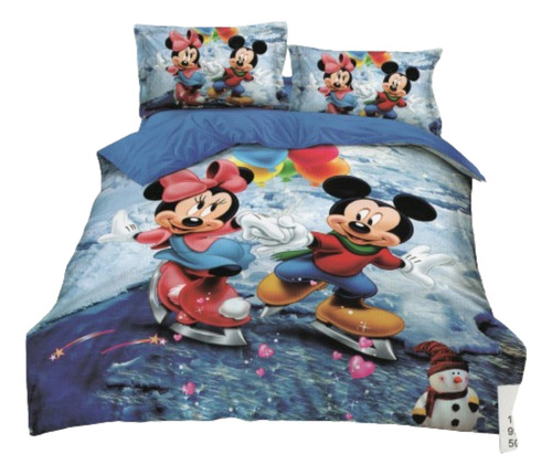 Sábana Infantil 3 Piezas - Mickey Y Minnie Mouse - Disney