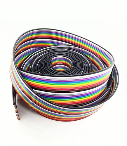 5mt Cabo Flat Colorido 20 Vias 26awg = 0,14mm² - 20x26 Colo