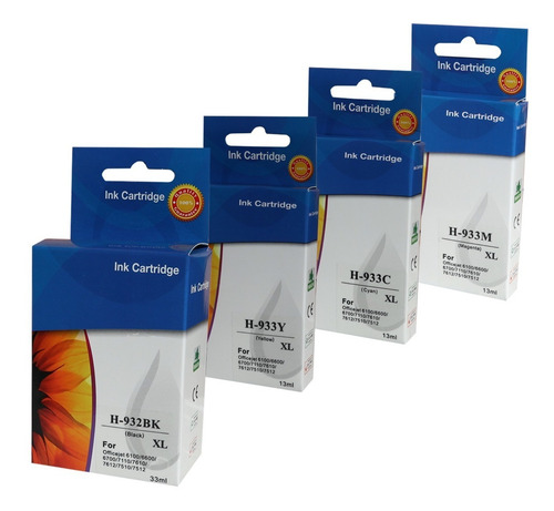 Imagen 2 de 3 de Pack De 4 Tinta Alternativa 932xl Negro 933xl Colores