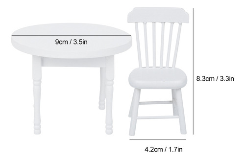 Mesa Doll House 1:12 Sillas De Comedor Redondas, Minimuebles