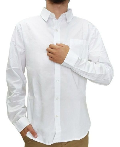 Camisa Hering Manga Longa Masculina Tecido Branco K4ann0asi