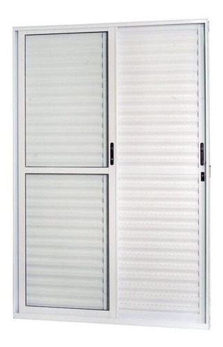 Portas De Alumínio Veneziana 210x160cm 3 Folhas 1 Fixa Wt