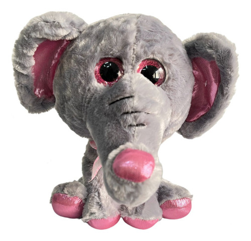 Elefante De Peluche Gris Ojos Que Enamoran Importado Cute