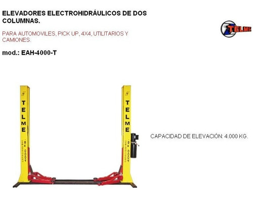 Elevadores Telme 2/4 Columnas/alineadoras/balanceadoras