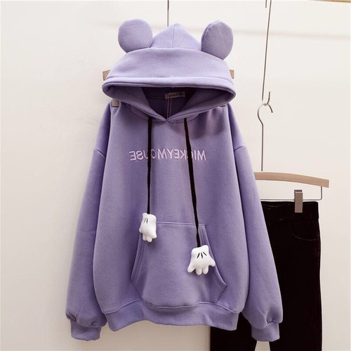 Sudadera Con Capucha De Las Mujeres Lindas Orejas De Conejo