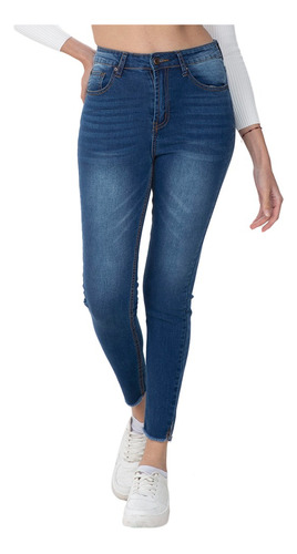 Jeans Skinny Básico Deslavado Para Mujer Quarry