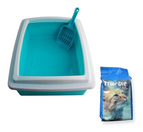 Baño Litera Sanitario Para Gato Pala Y 3kg De Arena Harbie