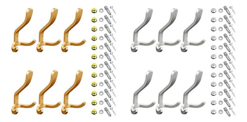 Ganchos Utilitarios De Aluminio De Doble Punta Para Abrigos