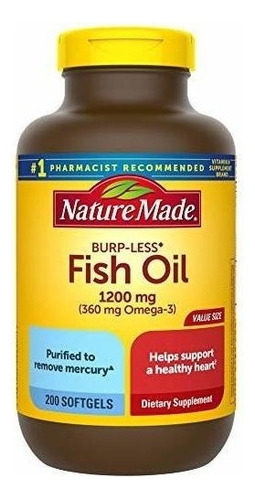 Omega 3 Aceite De Pescado Sin Eructos Nature Made 1200 Mg, 2