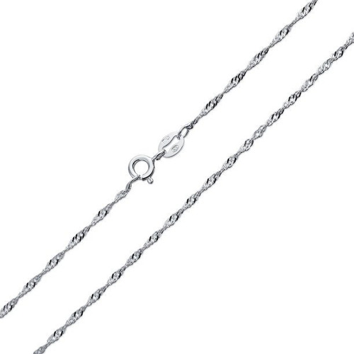 Imagen 3 de 3 de Cadena De Plata 925 Mujer Hombre Singapur 50 Cm Selladas