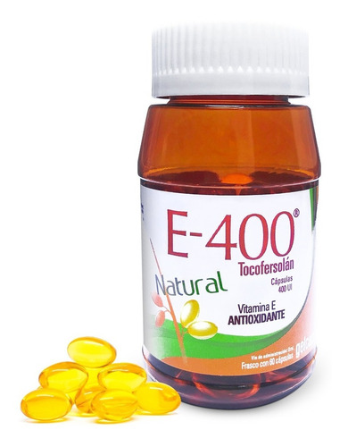 Vitamina E400 Natural Con 60 Cápsulas Antioxidante Gelcaps