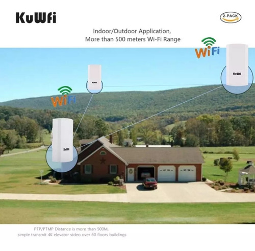 Antena Wi Fi/cpe 2.4ghz Kuwfi 300 Mbps Antena Longo Alcance