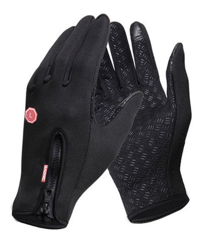 Guantes Motociclista Gadnic Touch Táctico Deportivos Térmico Color Negro Talle L