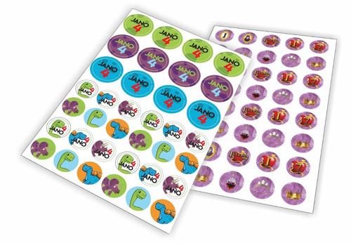 500 Stickers Etiquetas Redondas 5 Cm Color En Plancha 48hs