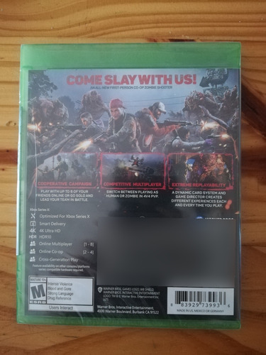 Back 4 Blood Xbox Series X Juego Fisico Sellado