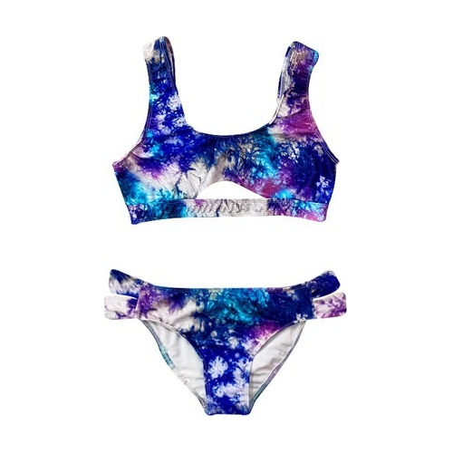 Conjunto Bikini Estilo Deportivo Estampado Tie Dye