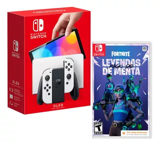 Consola Nintendo Switch Oled Blanco + Fortnite Minty Legends