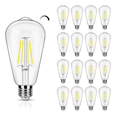 Paquete De 16 Bombillas Led Edison Equivalentes A 40 W, Led