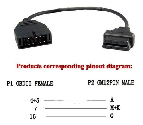 Cable Conector Extensor Obd2 20 Pin Gm Chevrolet 12 To 16 12