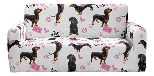 145-185cm Pet Dog Print Micro Stretch Sofa Cover