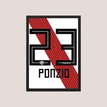 Comprar Cuadro River Plate - Leo Ponzio 05 - Tamaño A3 30x40 Cm Rojo Negro