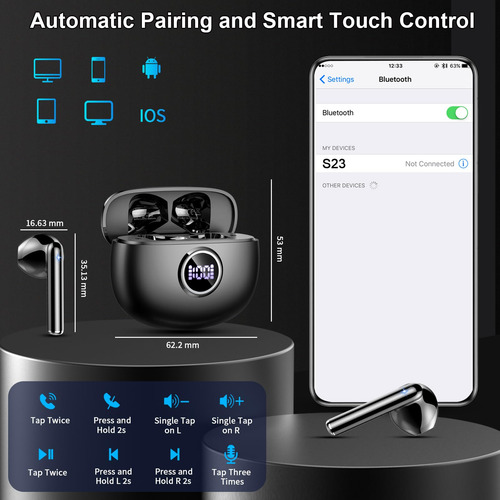 Auriculares Inalámbricos Motost Bluetooth 5.3 Stereo Bass 40