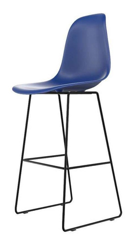 Banqueta Eames Quad Azul E Preta