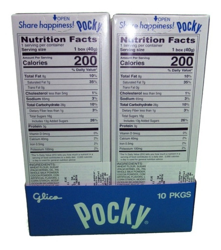 Glico Pocky Cookies And Cream 40g (paquete De 10 Pz)