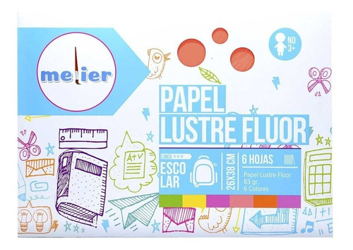 Carpeta - Block Papel Lustre Fluor 6 Hojas