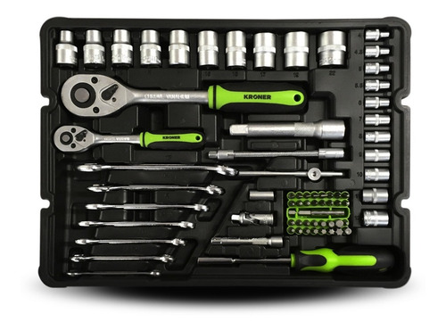 Set Herramientas Maletín Kroner 112 Pzas Cr. Vanadio Premium