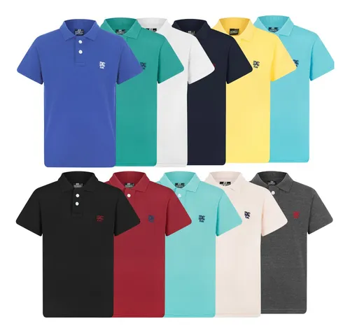 Kit 10 Camisas Gola Polo Infantil Menino Boa Qualidade Menor preço em Kit 10 Camisas Gola Polo Infantil Menino Boa Qualidade