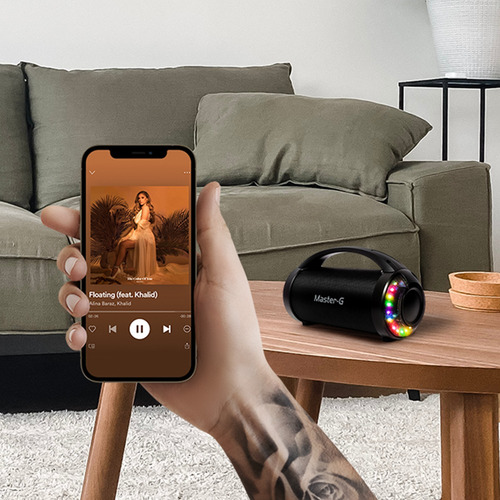 Imagen 4 de 5 de Parlante Master G Pantera Rgb Bazooka 3 PuLG Bluetooth Negro