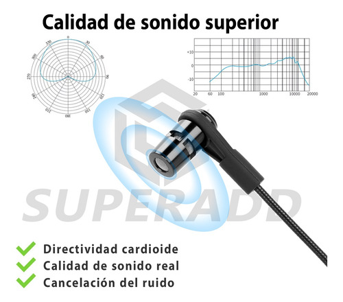 Micrófono Profesional Superadd Kx823 Para Acordeón Negro