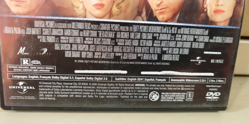 The Black Dahlia Import Scarlett Johansson Brian De Palma (Usado)