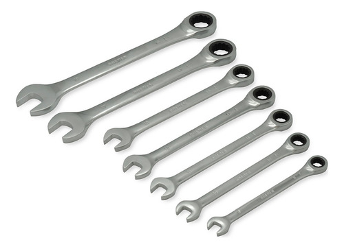 Set 7 Kit Llaves Fijas Combinadas Con Crique 8 A 19mm Bremen