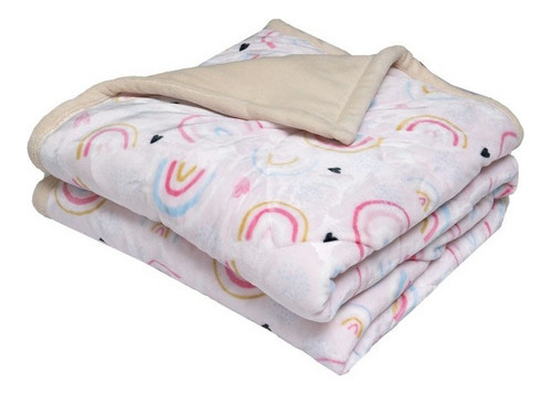 Cobija Tesso Cobertor Individual New York Lux color arcoíris de 150cm x 214cm