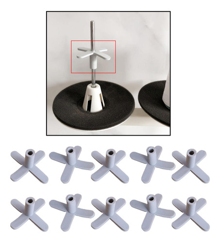6 X 10 Piezas De Carrete De Hilo Soporte De Cono Bobina