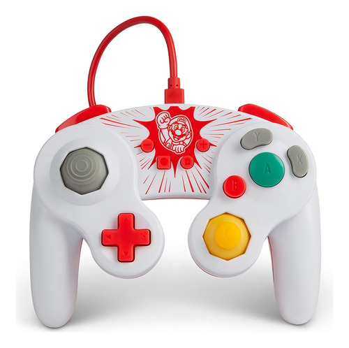Control Para Switch Powera Cube Mario Blanco Alámbrico