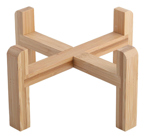 Soporte De Bambu Para Cuencos De Perro Grandes De 8 Pulgadas