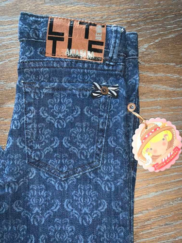 Jean Estampado Azul Talle 6 Años Little Akiabara