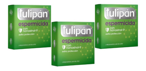 Preservativo Espermicida Tulipán X 3 Cajitas X 3 Unidades